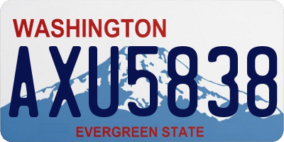 WA license plate AXU5838