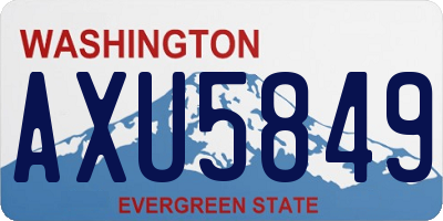 WA license plate AXU5849