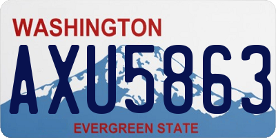 WA license plate AXU5863