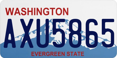 WA license plate AXU5865