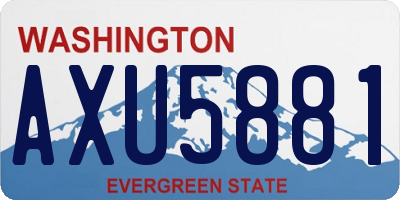 WA license plate AXU5881