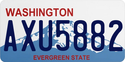 WA license plate AXU5882