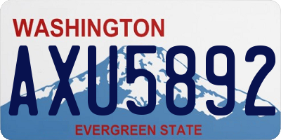 WA license plate AXU5892