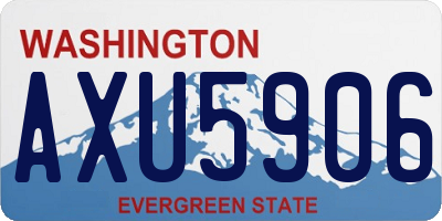 WA license plate AXU5906