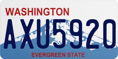 WA license plate AXU5920