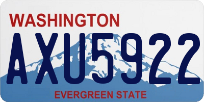 WA license plate AXU5922