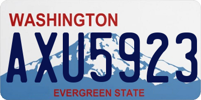 WA license plate AXU5923