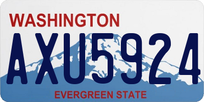 WA license plate AXU5924