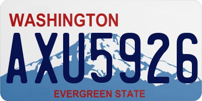 WA license plate AXU5926