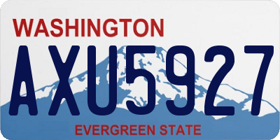 WA license plate AXU5927