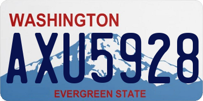 WA license plate AXU5928