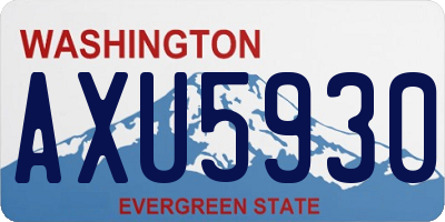 WA license plate AXU5930