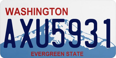 WA license plate AXU5931