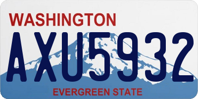 WA license plate AXU5932