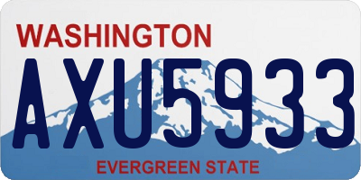 WA license plate AXU5933