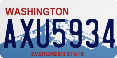 WA license plate AXU5934