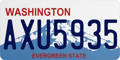 WA license plate AXU5935