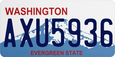 WA license plate AXU5936