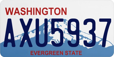 WA license plate AXU5937