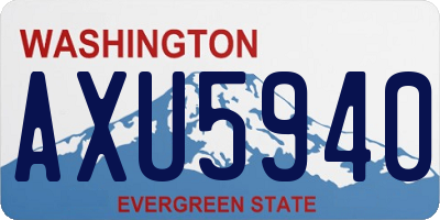 WA license plate AXU5940