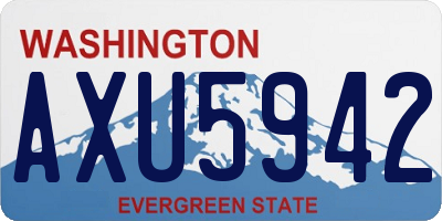 WA license plate AXU5942