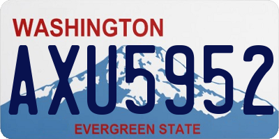 WA license plate AXU5952