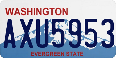 WA license plate AXU5953