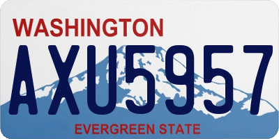 WA license plate AXU5957