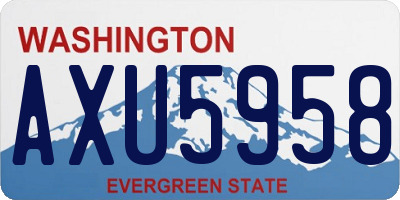 WA license plate AXU5958
