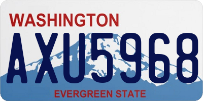 WA license plate AXU5968