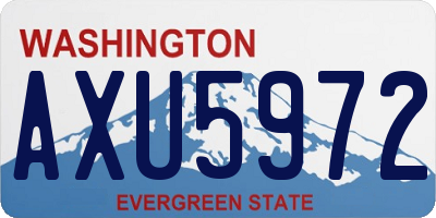 WA license plate AXU5972