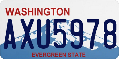 WA license plate AXU5978