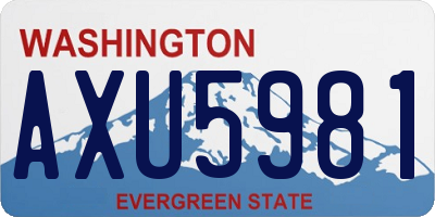 WA license plate AXU5981