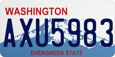 WA license plate AXU5983