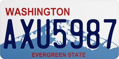 WA license plate AXU5987