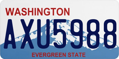 WA license plate AXU5988