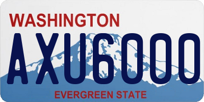 WA license plate AXU6000