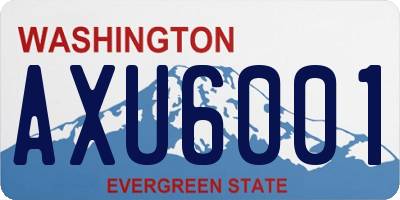 WA license plate AXU6001