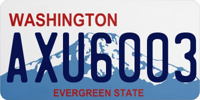 WA license plate AXU6003