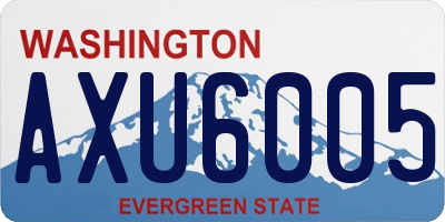 WA license plate AXU6005