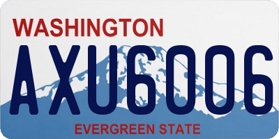 WA license plate AXU6006