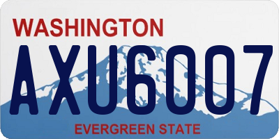 WA license plate AXU6007