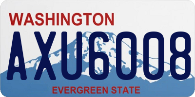 WA license plate AXU6008