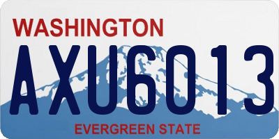WA license plate AXU6013