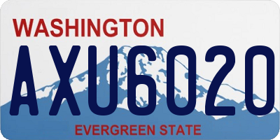 WA license plate AXU6020