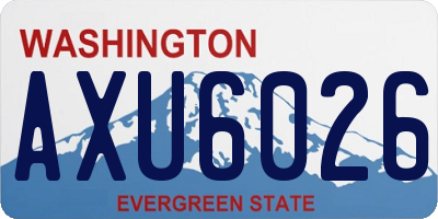WA license plate AXU6026