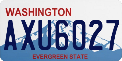 WA license plate AXU6027