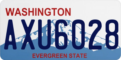 WA license plate AXU6028