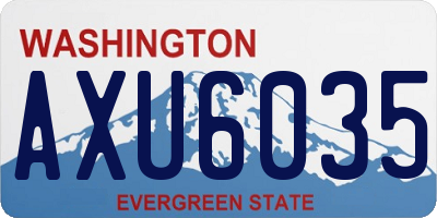 WA license plate AXU6035