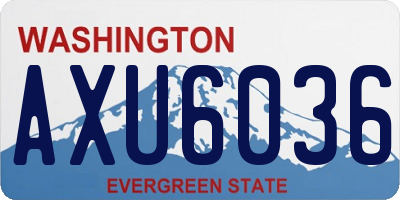 WA license plate AXU6036